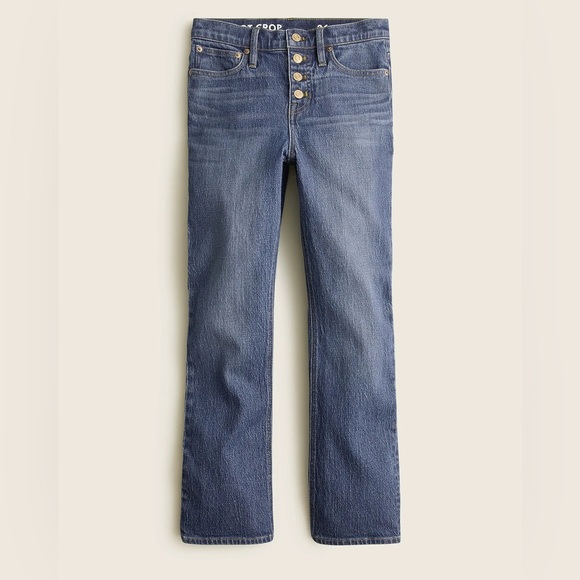 J. Crew Denim - J. Crew 10" demi-boot crop jean in Stone Street wash Button fly BF545